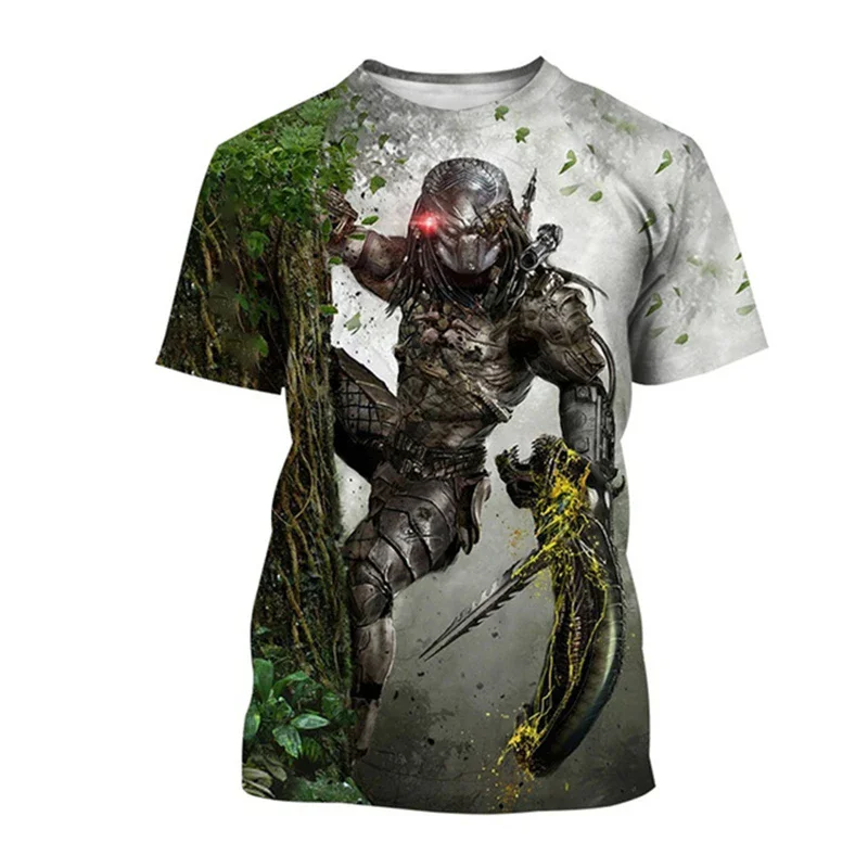 3D Printed Predator Graphic Men's T-shirt Fashionable Hip-hop Street Clothing Summer Outdoor Breathable Short Sleeve O-neck Top image 4