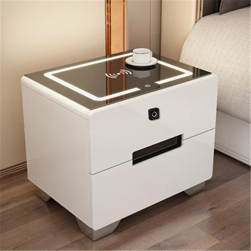 

Drawer Floating Night Table Gray Hanging Desk Side Bed Tables Room Gamer Cabinet Night Nightstands Home Meubles De Chambre