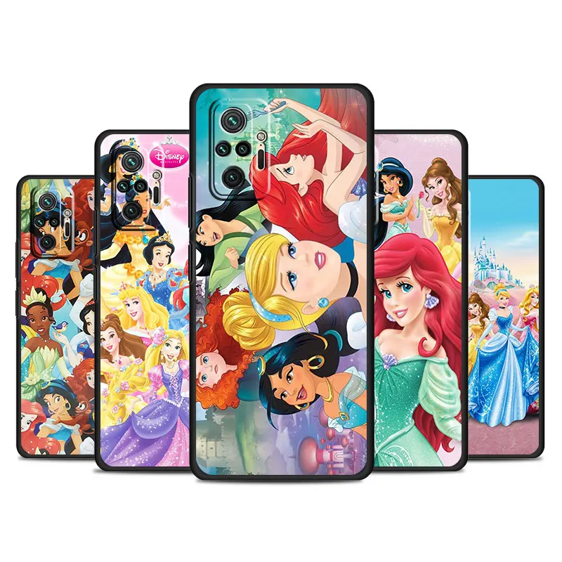 Funda For Xiaomi Redmi Note 11 10 Pro 12 12S 9S Phone Case 9 8 8T 7 12C 10C 9A 9i 9C 13 A1 Soft Shell Disney Girl Princess