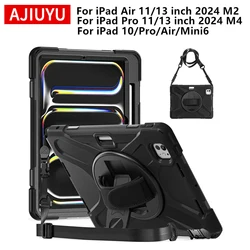 Case For iPad Air Pro 11 13 inch 2024 M2 M4 Funda For iPad Air 5 4th Mini 6 Pro 11 12.9 Kids Shockproof Cover with Pencil Holder