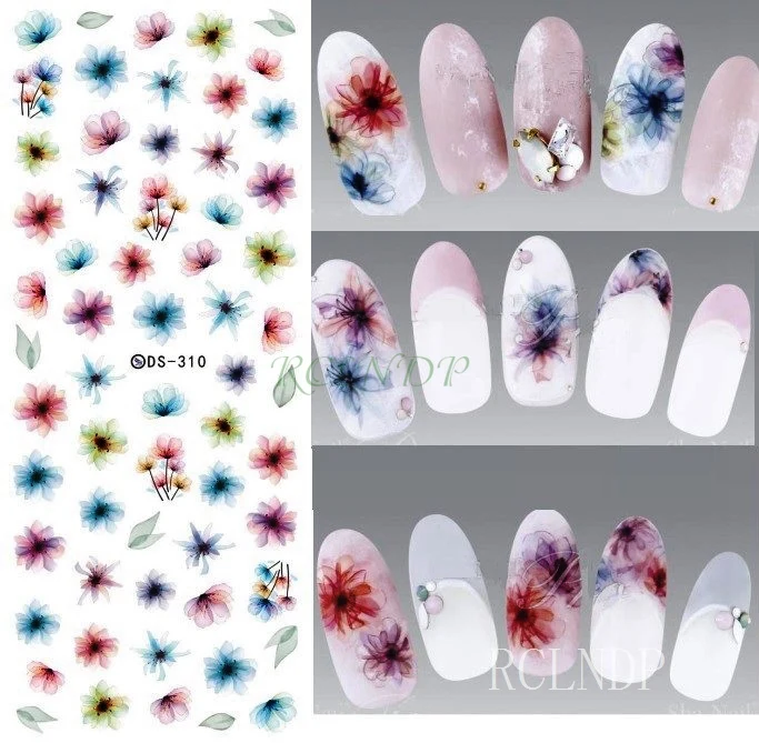 Water sticker for nail art all decorations sliders peacock feathers plume nails design decals manicure lacquer accessoires