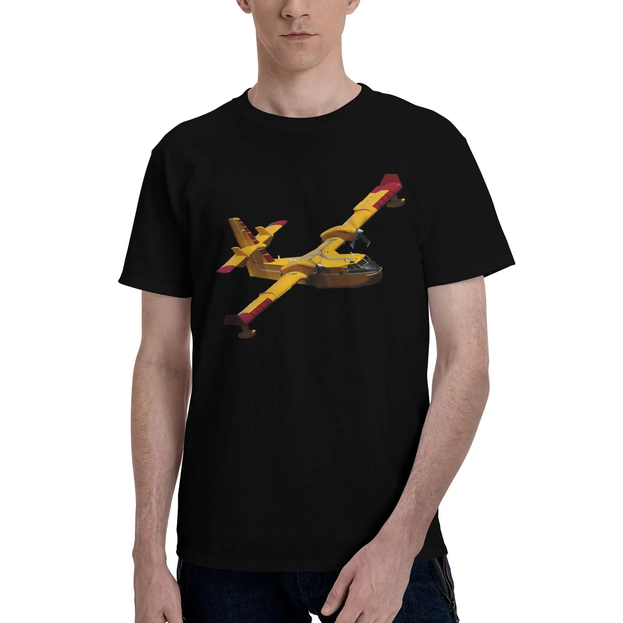 Canadair cl-415 Super Scooper firebomber Aircraft  Fashion T Shirts for Men Women  Pure Cotton  Tee Shirt Clothes