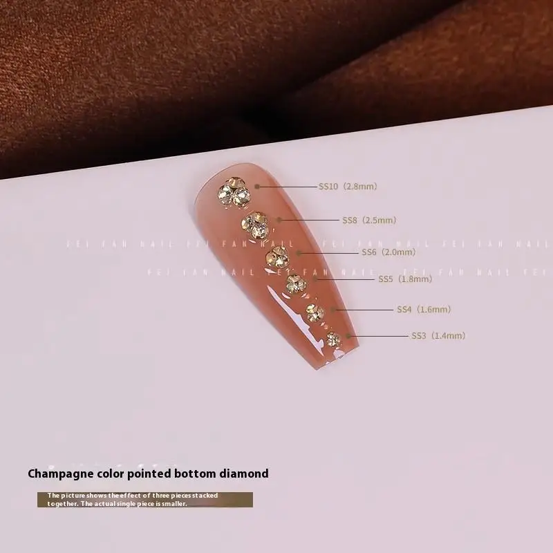 혼합 샴페인 골드 네일 라인스톤 샤인 네일 액세서리 네일 아트 DIY 네일 액세서리 장식 참