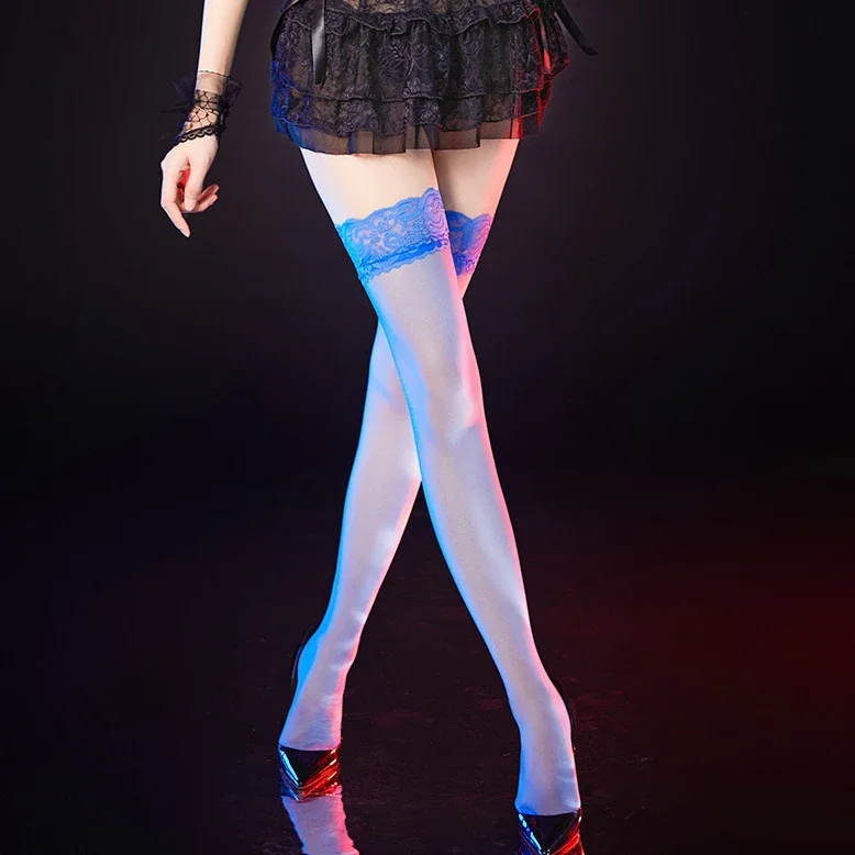 

Medias Erotic Stockings Women Night Wear Colorful 10-Color Lace Sexy Stockings Transparent Ultra Thin Women's Thigh High Hosiery