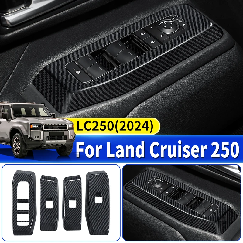 

For Toyota Land Cruiser 250 2024 Windows Control Panel Decoration Protective Sticker Prado LC250 Interior Accessories Tuning