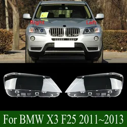 For BMW X3 F25 2011~2013 Transparent Lampshade Lamp Shade Front Headlight Shell Headlight Cover Lens Plexiglass
