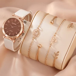 5pcs Women's Watch Set Fashion Casual Quartz Watch Fashion Simple Bracelet Watch Set