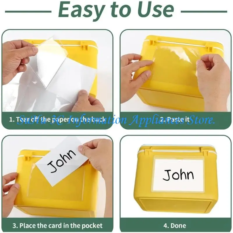  36Pieces Clear Adhesive Label Pouches Waterproof PVC Materials Insert Pockets Suitable for Travel Luggage Marking Use