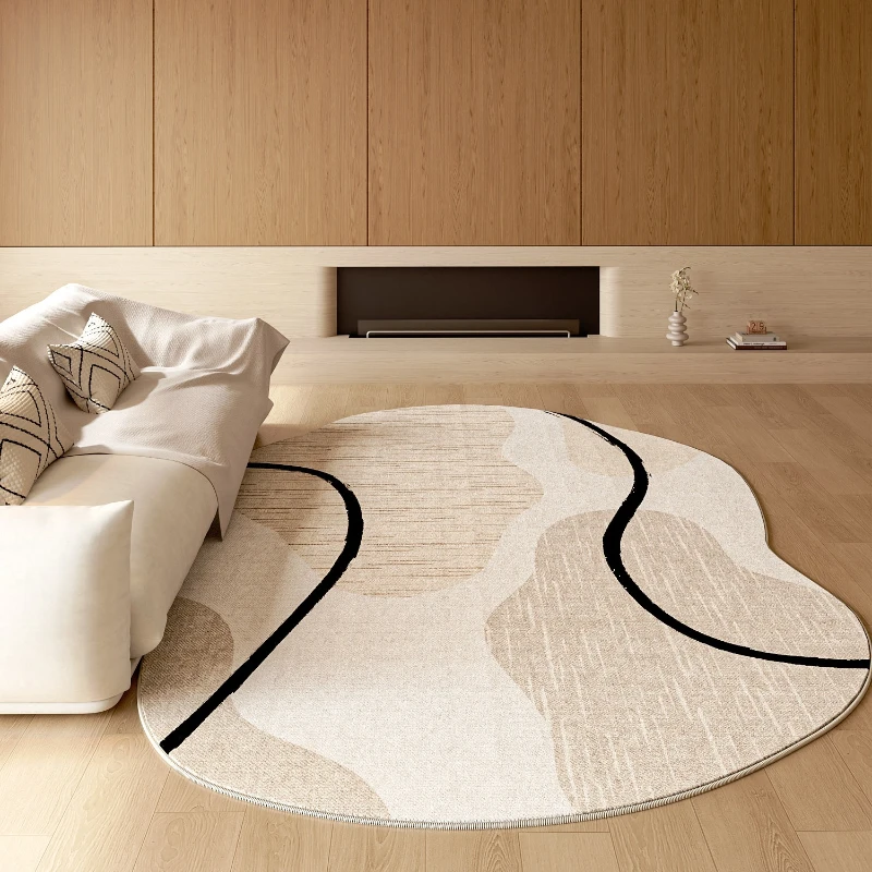 Irregular Shape Carpets for Living Room Cream Style Bedroom Decor Large Carpet Fluffy Soft Lounge Floor Mat Home Thick Plush Rug