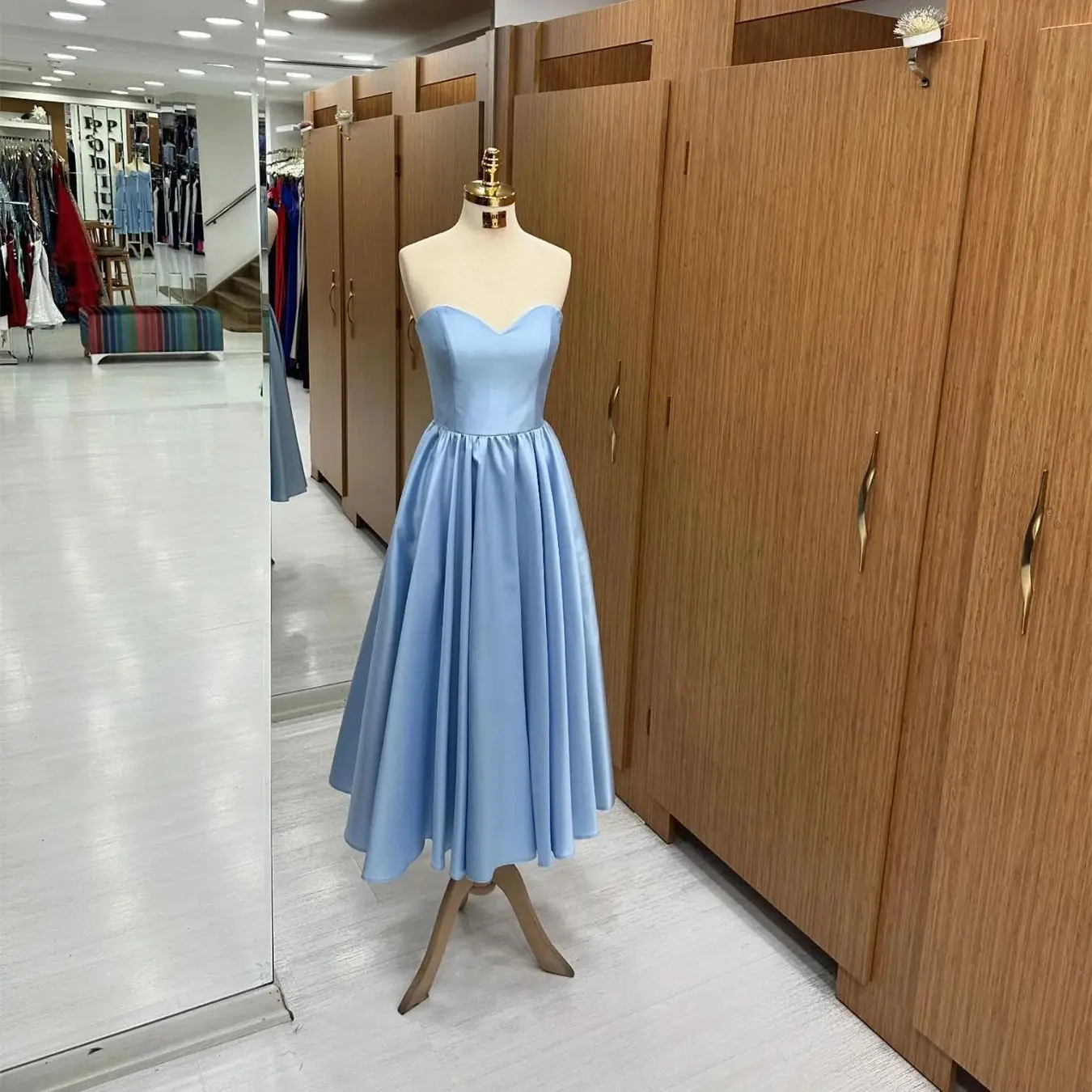 

MVOZEIN Short Evening Dresses Blue A-Line Sweetheart Tea-Length Party Dress Elegant Women's Dress Special Occasion Dresses