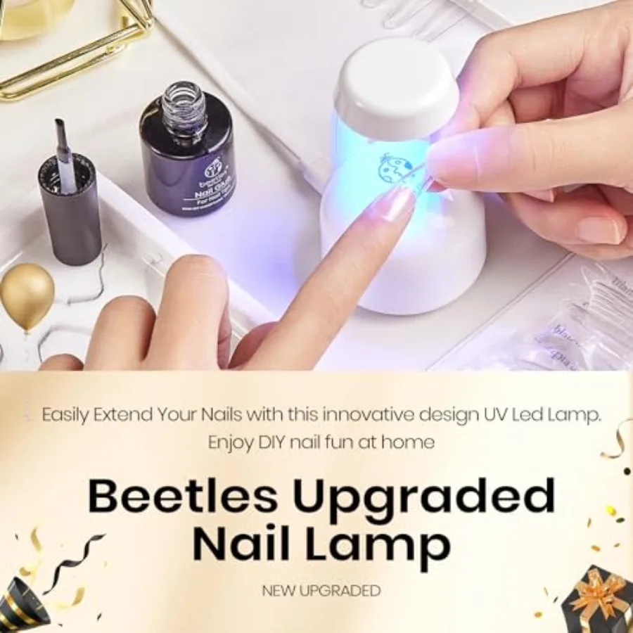 Beetles Mini Uv Light for Gel Nails Flash Curing Innovative with Smart Sensor for Easy and Fast Extension System, Portable Mani