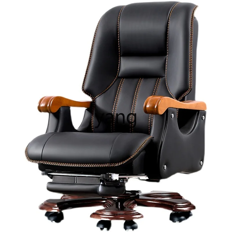 

CX Business Leather Executive Chair Reclining Solid Wood Leading Office Leather Computer Chair