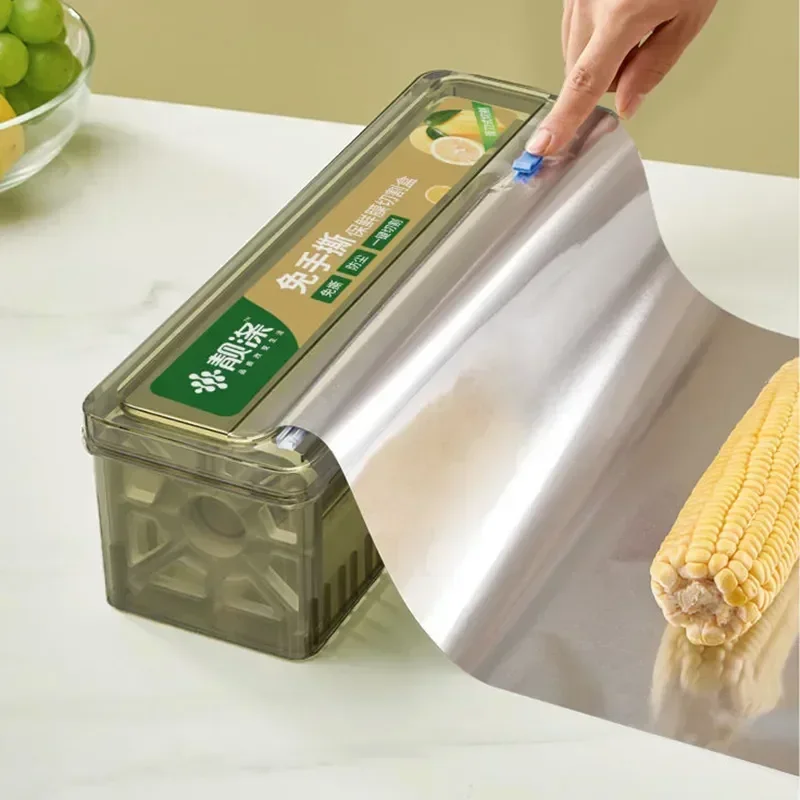 

With Cutter Cutter Kitchen Storage Sharp Aluminum Foil Box Film Plastic Dispenser Cling Food Wrap Dispenser Wrap Holder Tools