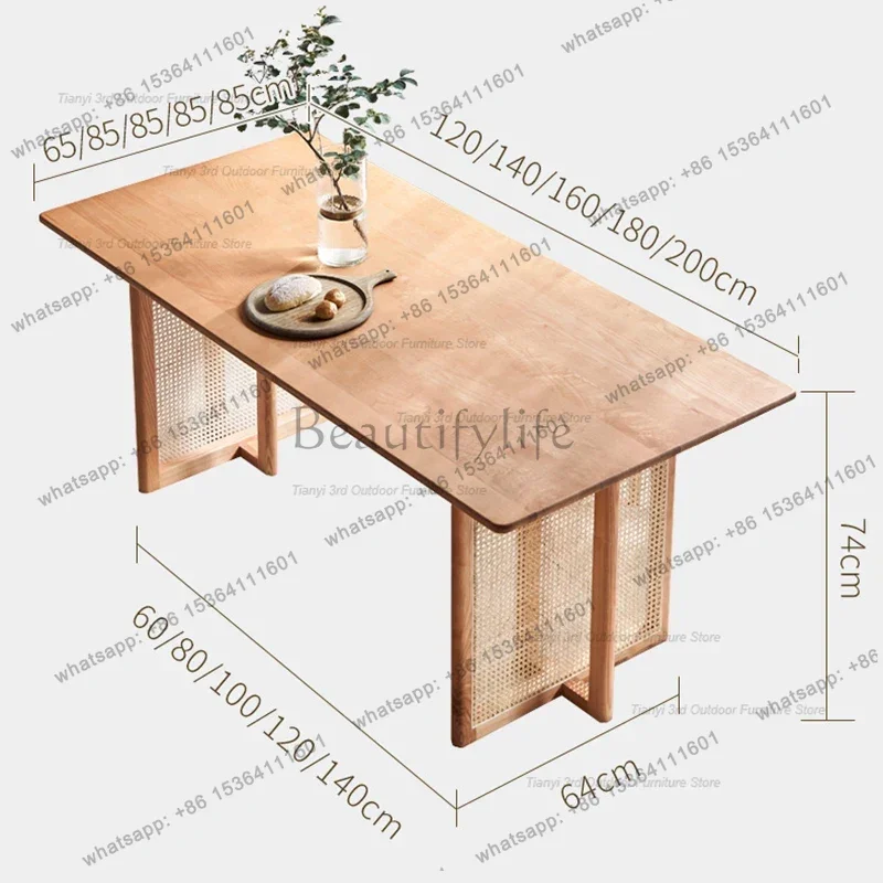 zj.Italian Style Restaurant Rattan Weaving Dining Tables Simplicity Designer Kitchen Dining Tables Modern Furniture Stoviglie HB