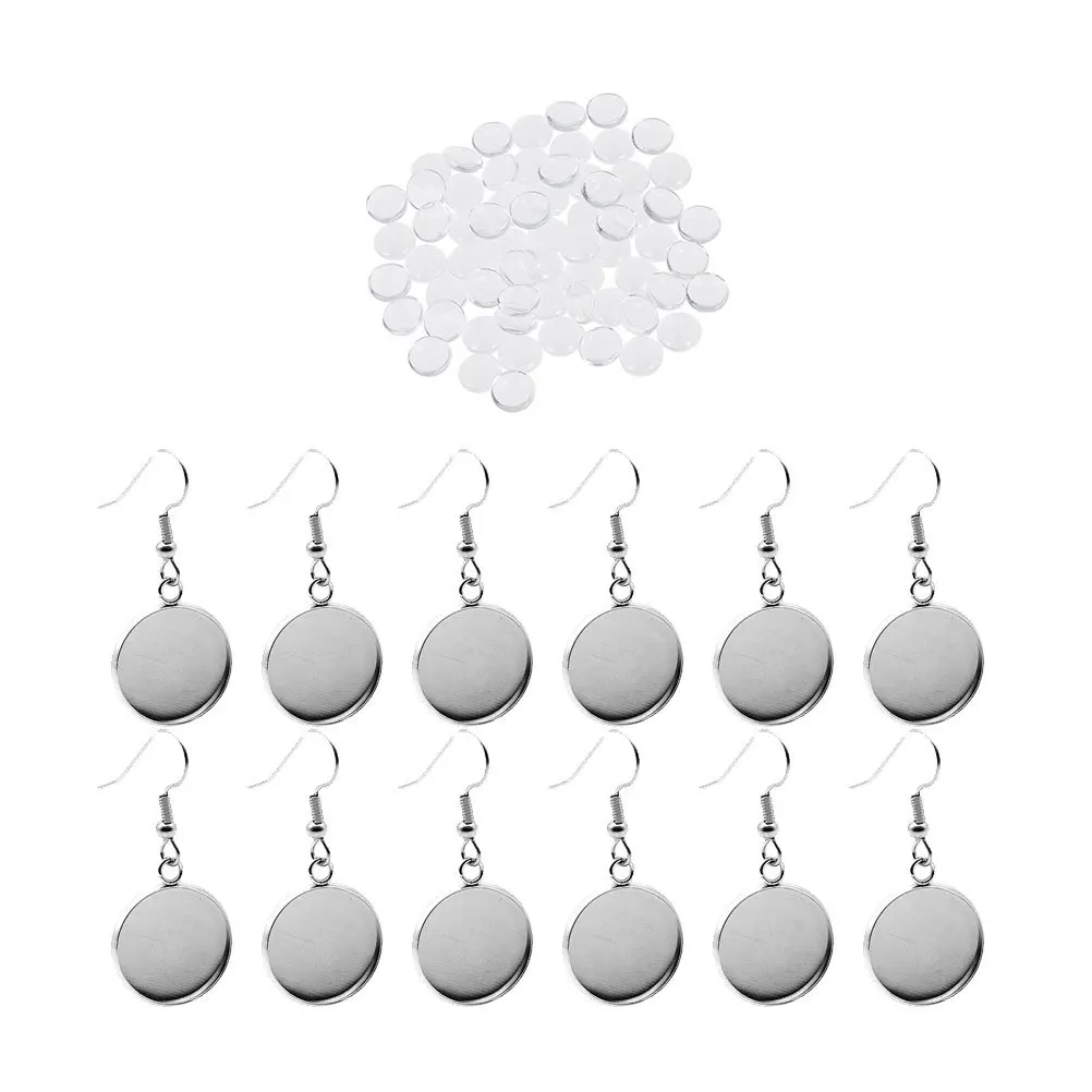 

114 pcs Gemstone Setting Patch Kit Stainless Steel Base Time Glass Diy Earring Making Supplies For Women Jewelry Craft Party