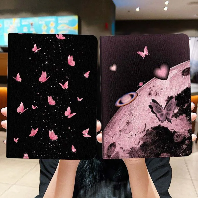 

Cartoon Pink Butterflies Black Gift Tablet Case For Lenovo Xiaoxin Legion Pad Tab Pro GT Y700 Gen4 2 11 P11 M10 K10 3rd Plus Gen
