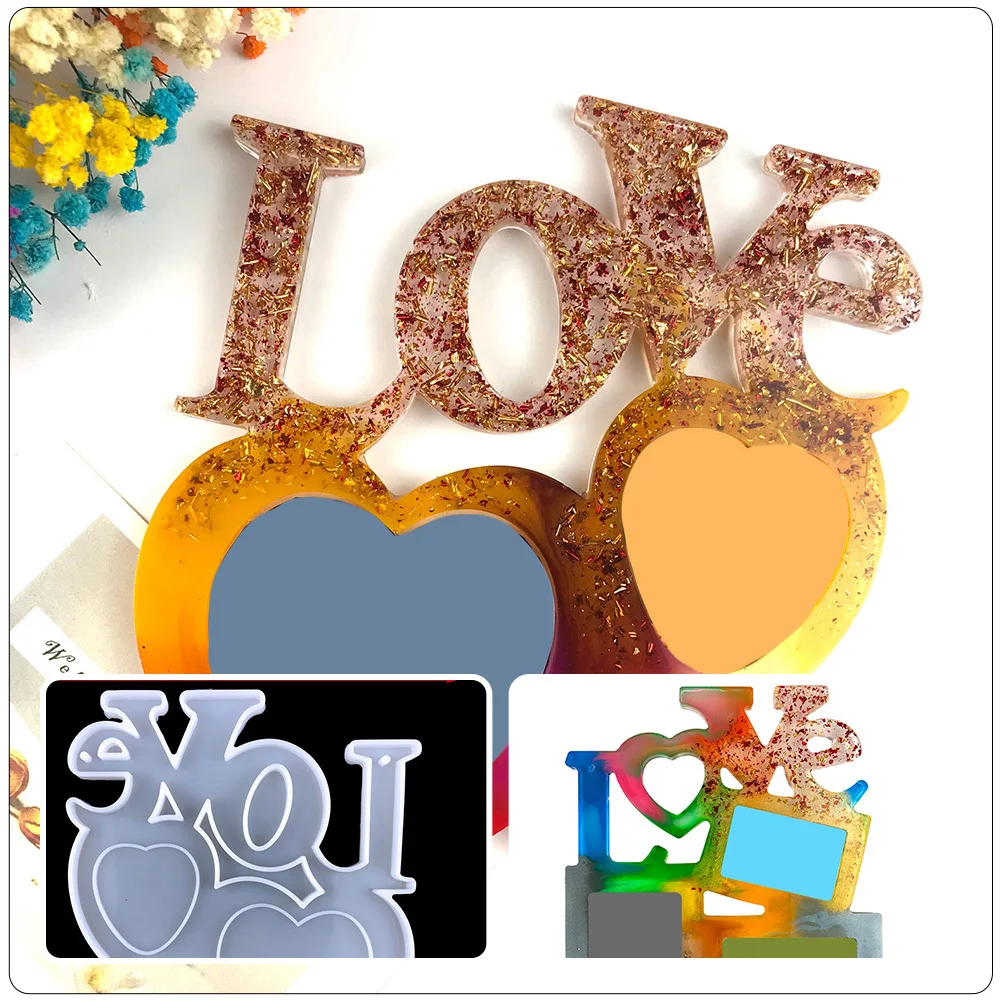 

2Pcs Mother's Day Desktop Mold DIY Creative Photo Frame Practical Non-Stick Easy Use Mother's Day DIY Mold Adornment Mould