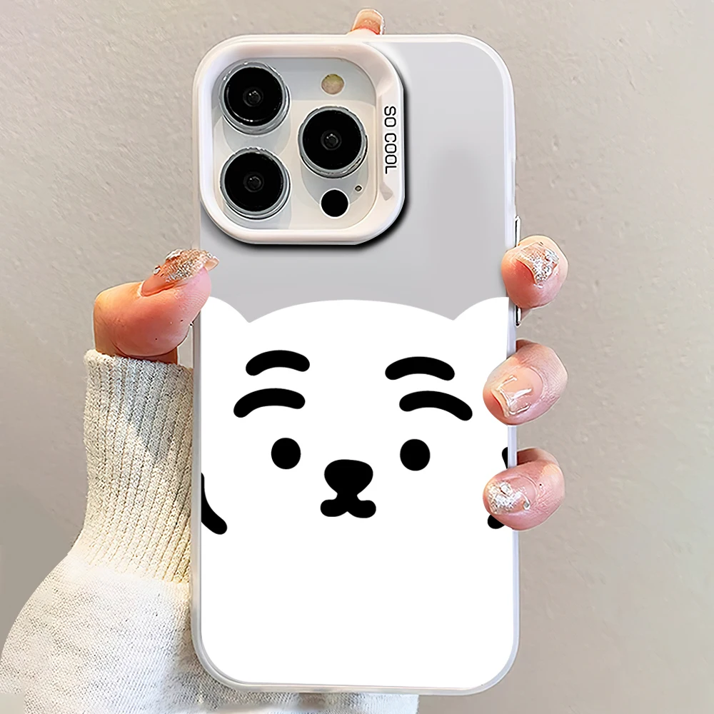 MINISO Cute M-Muzik T-Tiger Phone Case for iPhone 12 11 13 14 15 16 Max Pro Plus IMD Shockproof Silicone Coque