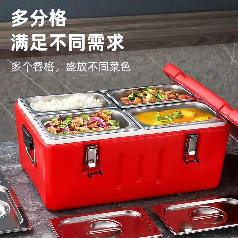 Stainless steel removable incubator, commercial stall school canteen food delivery box, outdoor refrigerated storage for meals