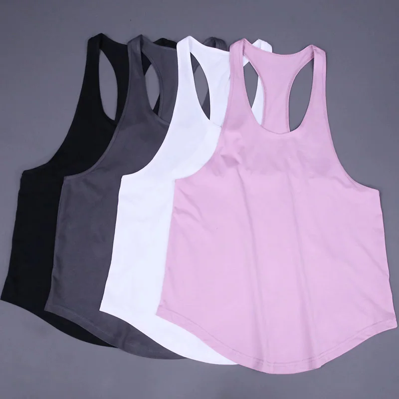 Mens Workout Vests Muscle Gym Sports Tank Top Loose I-shaped Sexy Training Running Sleeveless Shirts Bodybuilding Undershirt