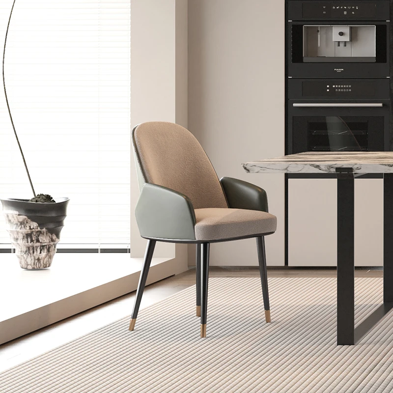 

Modern Designer Dining Chair Leather Luxury Wooden Gold Dining Chair Office Ergonomic Sillas Comedores Kitchen Furniture LK50CY