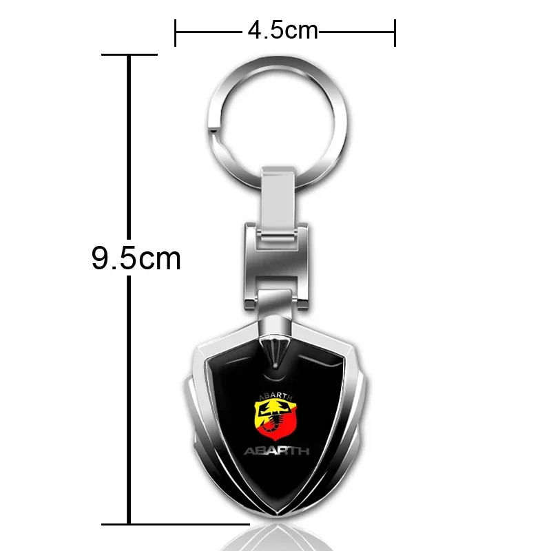 Car Logo Stying 3D Metal Key Rings Shield Shaped Keychain For Abarth Nissan Skoda Peugeot Citroen LEXUS Infiniti Dacia Tesla - view 6