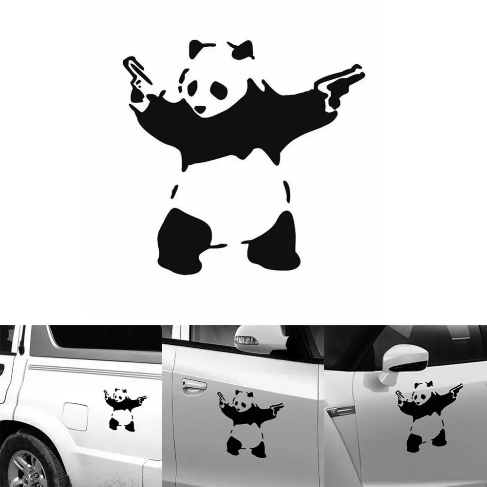 

Cartoon Panda Animal Vinyl Decal Sticker Auto Car Window Wall Bumper Decor car accessories наклейки на авто