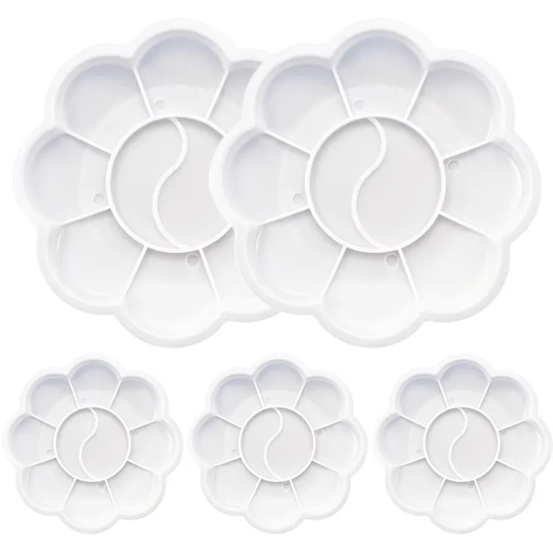 5~30pcs Mini Flower-Shaped Plastic Palette Color Palette Plum Blossom Color Palette Painting Acrylic Watercolor Palette TMZ