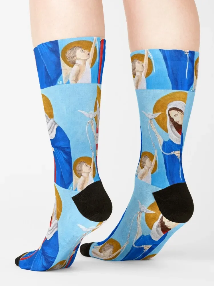 Our Lady, Undoer of Knots Socks christmas stocking gift Stockings compression Socks Female Men\'s