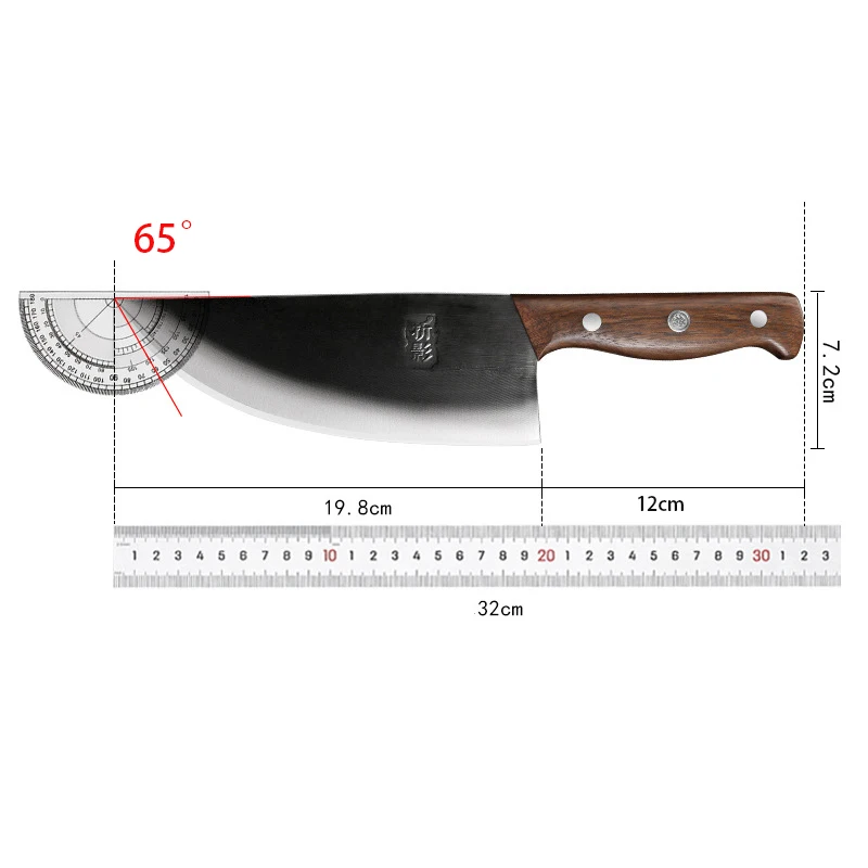 8 Inch Cleaver Knife Sharp Chef Slicing Vegetables Fish Meat Butcher Longquan Kitchen Knives Handmade Forged Messer Wood Handle