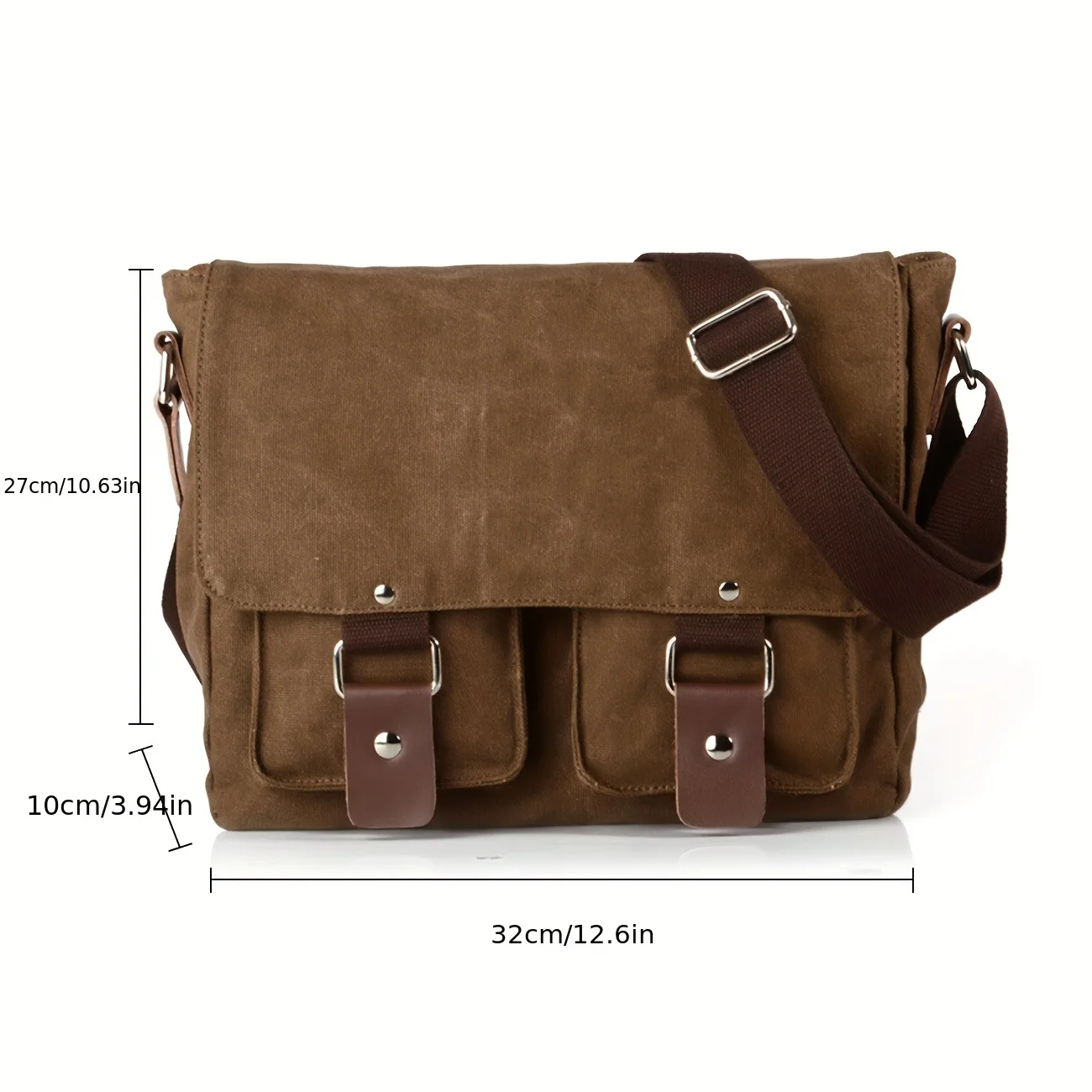 Men\'S Casual Canvas Satchel Literary And Vintage Single Shoulder Oblique Span Bag Simple Outdoor Leisure Sports Messenger Bag