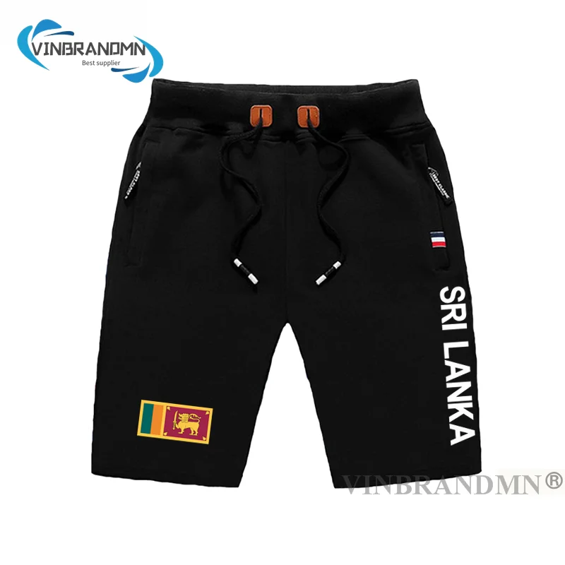 

Sri Lanka Lankan Mens Shorts Beach Man Men's Board Shorts Flag Workout Zipper Pocket Sweat Bodybuilding 100% Cotton LKA Ceylon