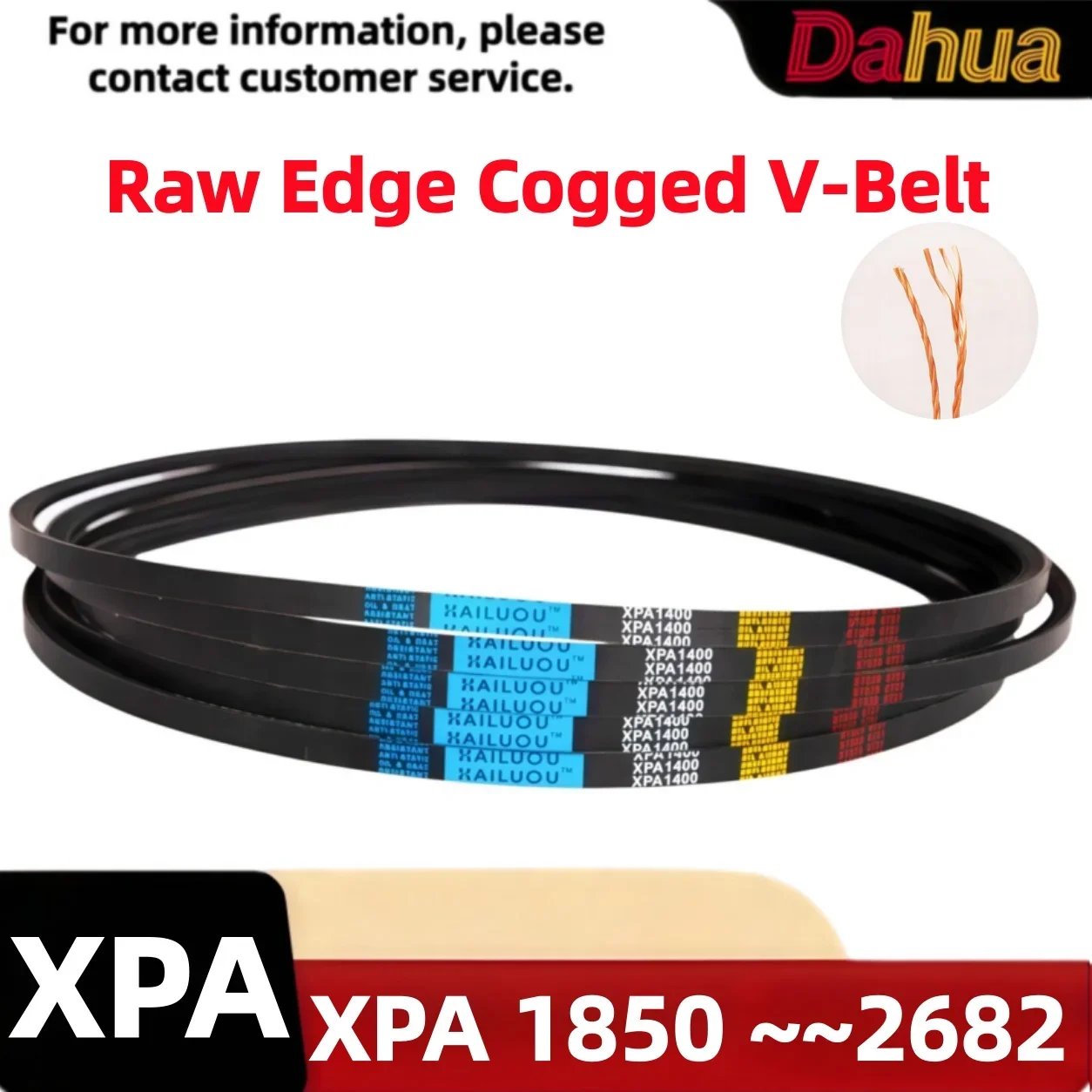 XPA Raw Edge Cogged V-Belt XPA 1850~2682 Industrial Triangular Rubber Transmission Power Drive Belt for Motor Machinery