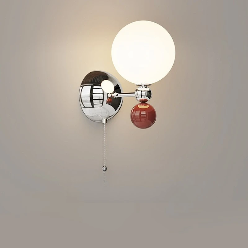 

Master bedroom bedside wall lamp pumpkin French medieval cream style living room background wall book room atmosphere light