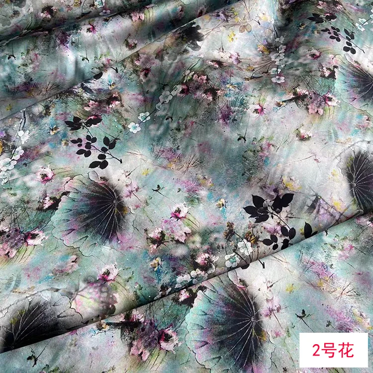 Morden fashion Floral Mulberry Silk Fabric 19mm Stretch Satin Digital Print