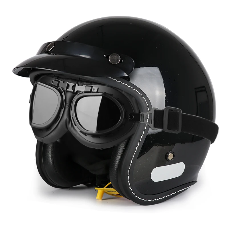 Новый мотоциклетный шлем с точечным сертификатом, классический полушлем в стиле ретро 3/4, для взрослых и детей, шлем для езды на электрическом скутере