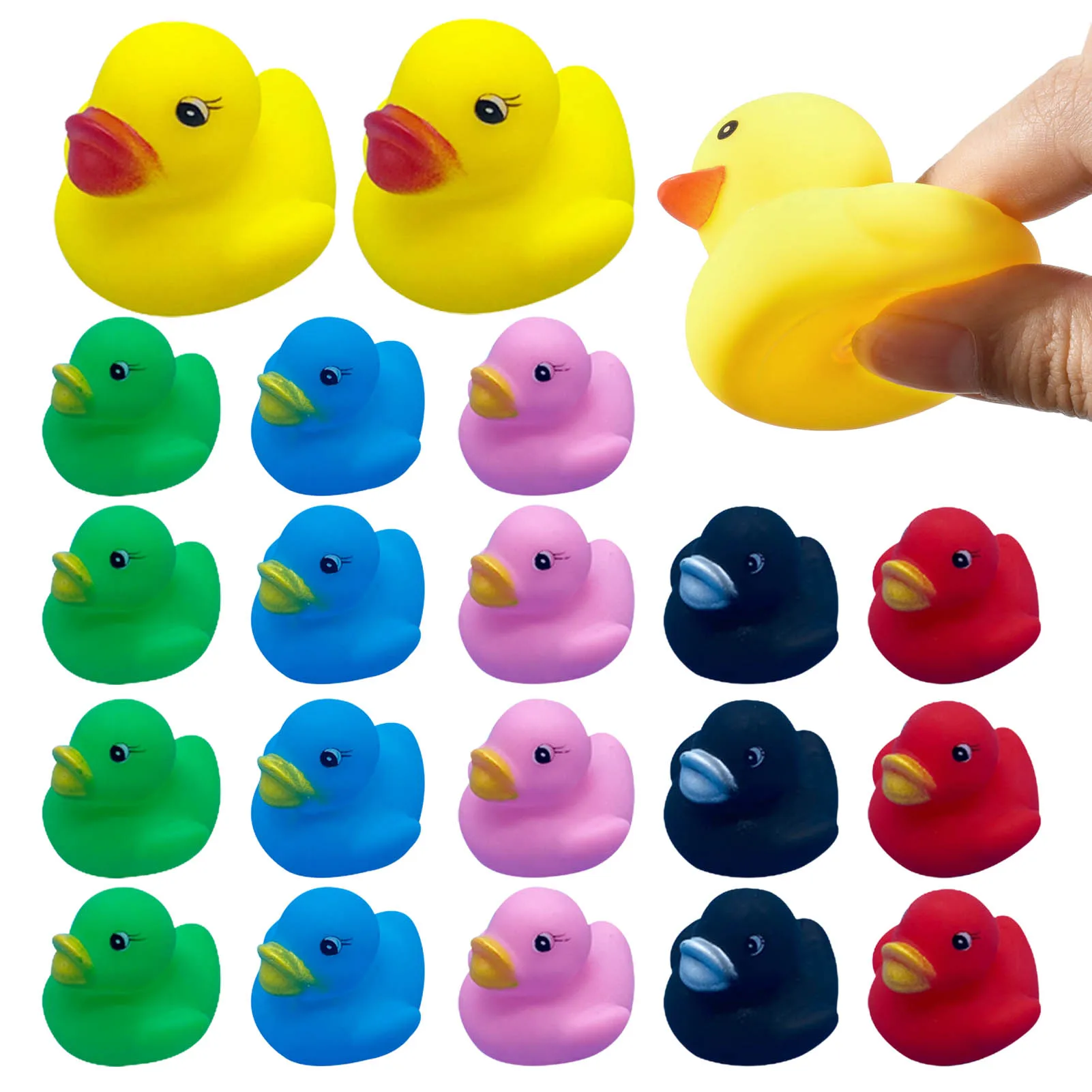 

50pcs Mini Rubber Duck Bath Duck Toys for Toddlers Boys Girls Squeak Float Rubber Ducks Duck Hunt Activity Swimming Water Toys