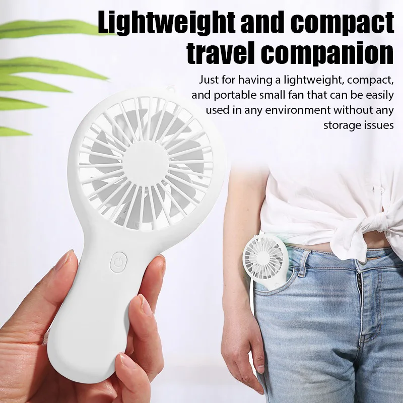 Mini ventilador de mano pequeño para estudiantes, Enfriador de aire eléctrico con carga USB, 3 velocidades, portátil, para escritorio, oficina, viaje