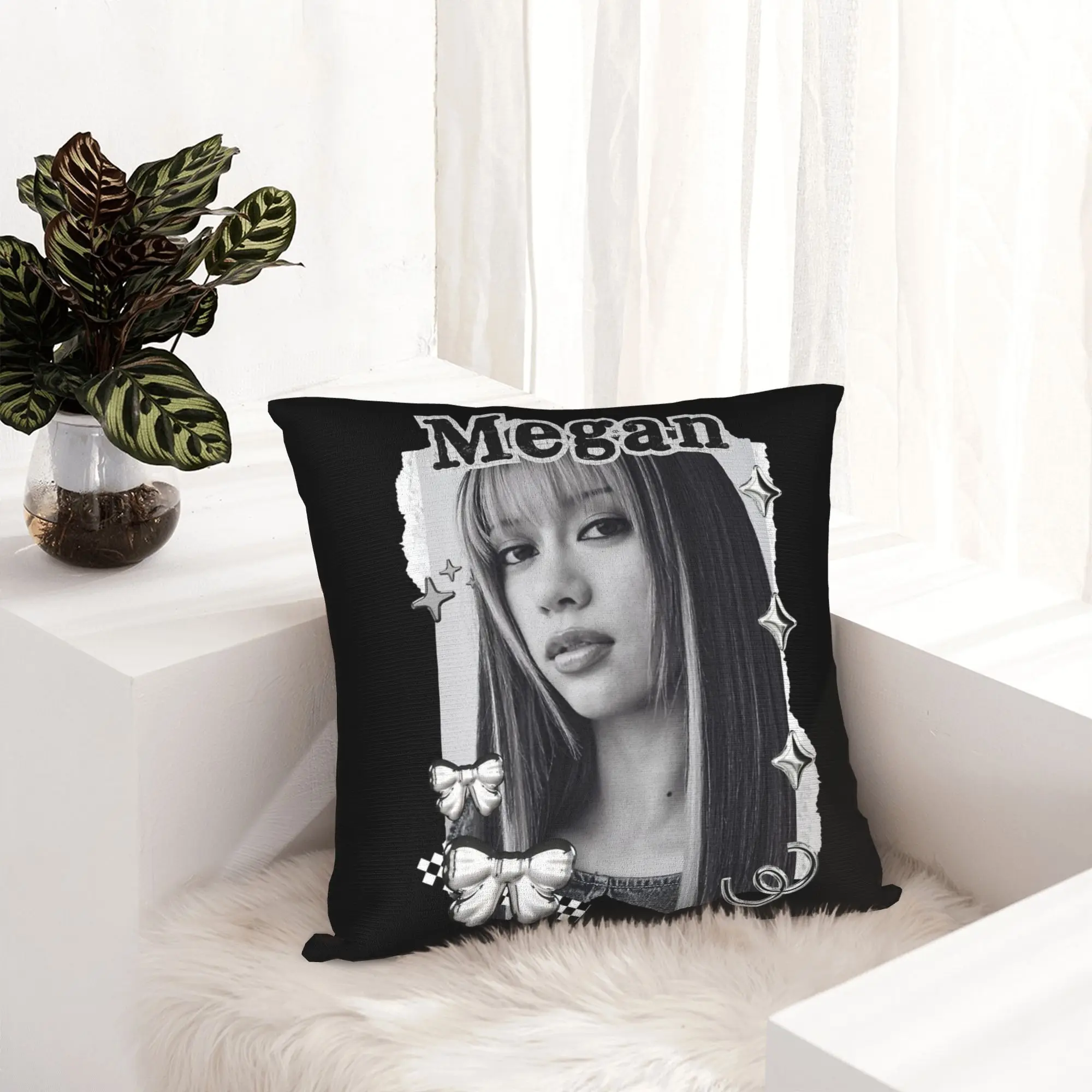 Megan Katseyes Kpop Girl Group Pillowcase Printing Cushion Cover Decor  Throw Pillow Case Cover Home Zippered