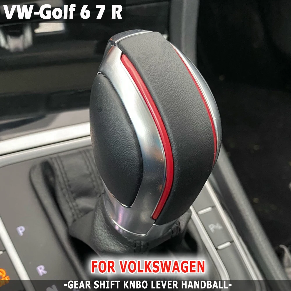 Auto Gear Shift Knob Side Cover Cap RED ABS Gear Shift Knob Fit For Volkswagen Golf 6 7 R GTI Passat B7 B8 CC R20 Matte