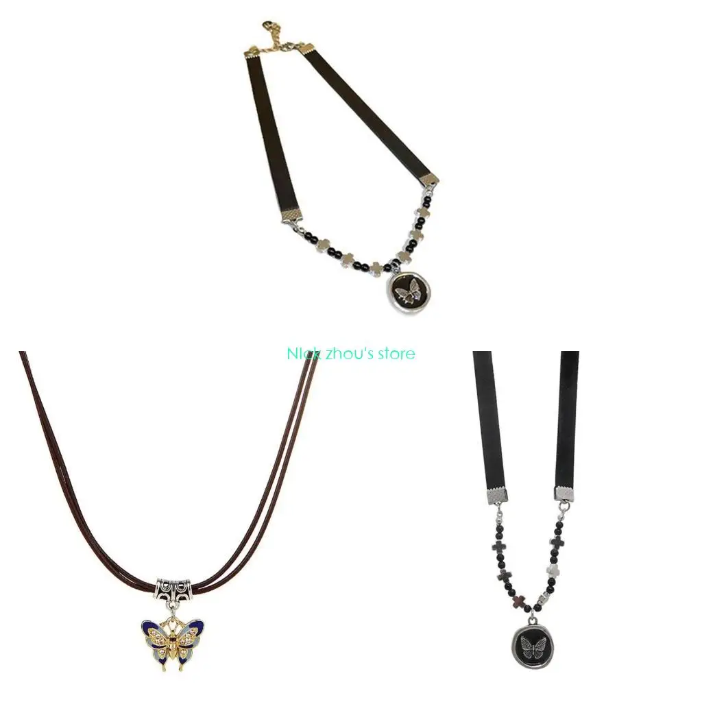 e15e-черные-бусины-бабочки-эстетическое-ожерелье-модная-простая-цепочка-на-ключицы-женское-ожерелье-на-шнурке-для-подарка-на