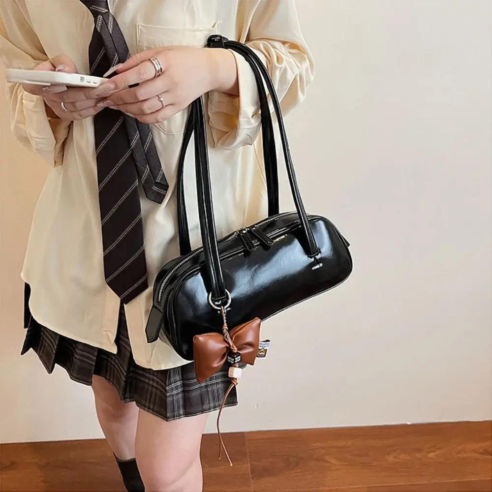 

Винтажная сумка для боулинга из искусственной кожи во французском стиле, большая вместительная сумка через плечо из искусственной кожи Boston, элегантные повседневные женские сумки для девочек