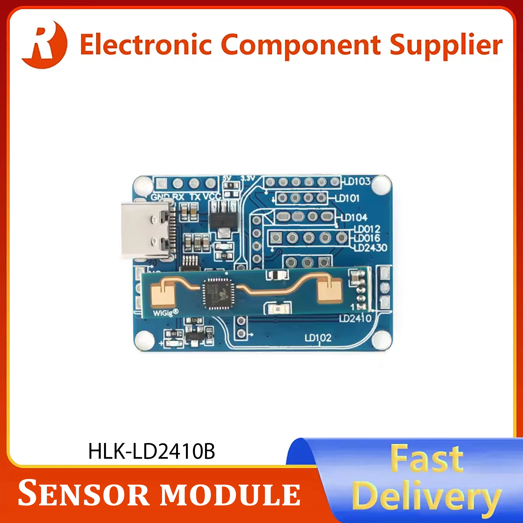 Original HLK-LD2410B Human Presence Radar Module Sensor with Heartbeat Detection Smart Sensor Kit