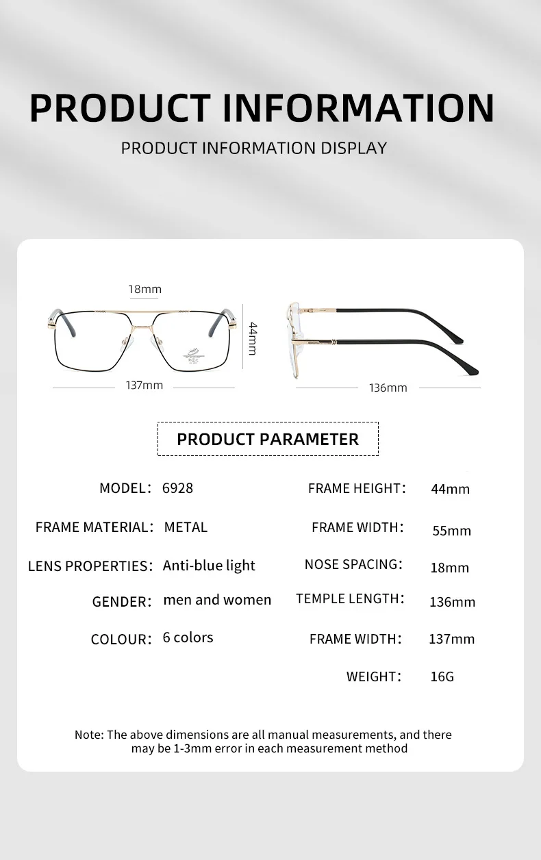 JMISUS 2025 Occhiali da vista da aviatore moda Pilot Square Miopia Occhiali da vista ottici per uomo Anti luce blu