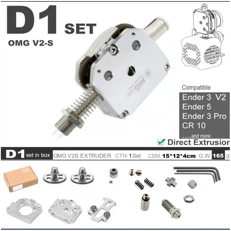 OMG 3D Pinter All Metal Aluminum Direct Extruder Dual Drive Bowden For Ender 3 Upgraded Orbiter Titan Aero  MK8 H2 V6