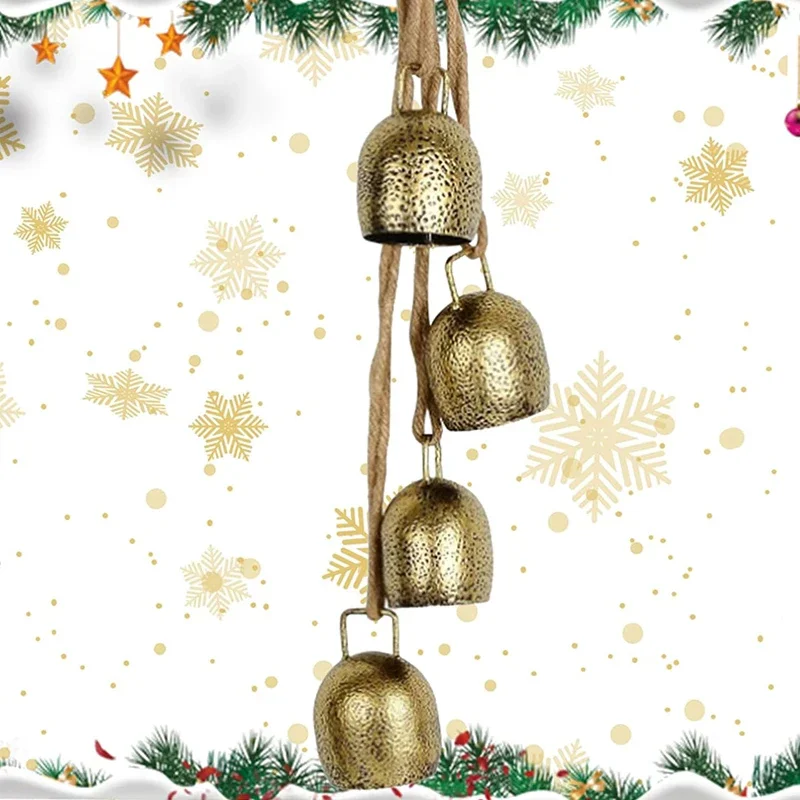 1–10 Stück Weihnachts-Metallglocke, Vintage-Kuhglocke, Windspiele für Garten, Hof und Urlaub, Wandbehang, Neujahrsdekoration