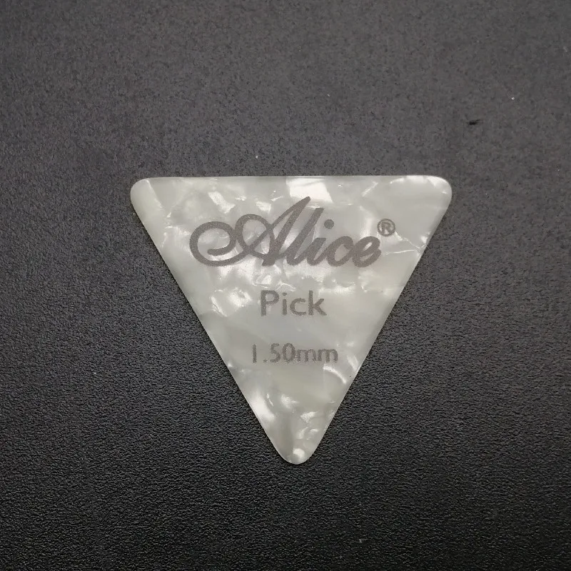 100 pçs/lote Alice AP-100L Mix Color Celluloid Grande Triângulo Palhetas de Guitarra com Impressão de Logotipo 0.46/0.71/0.81/0.96/1.2/1.5MM