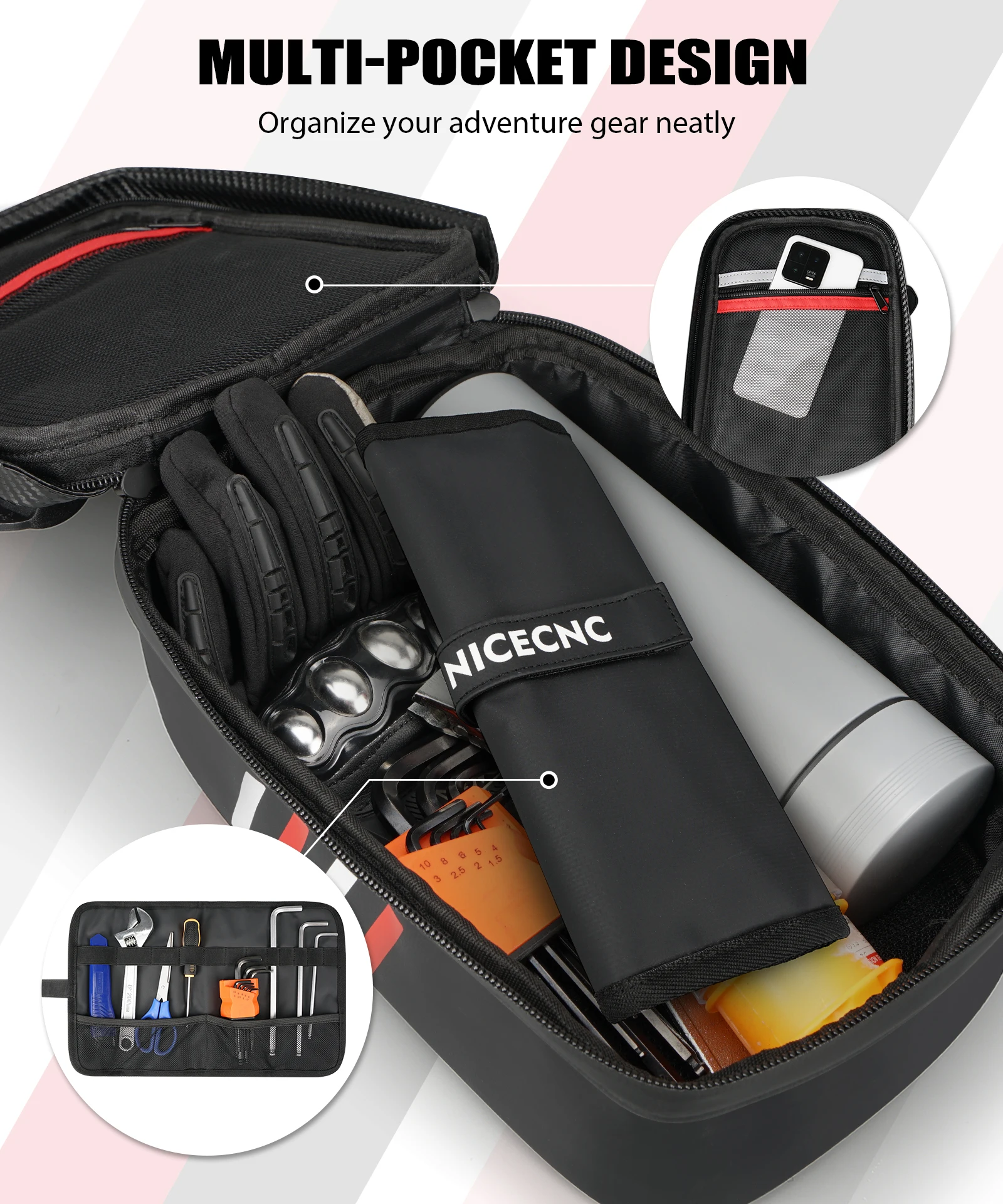 NICECNC For KTM 390 Duke Adventure 1290 Super Adventure Super Duke R EXCF 350 For Yamaha Tenere 700 Rear Fender Mudguard Bag