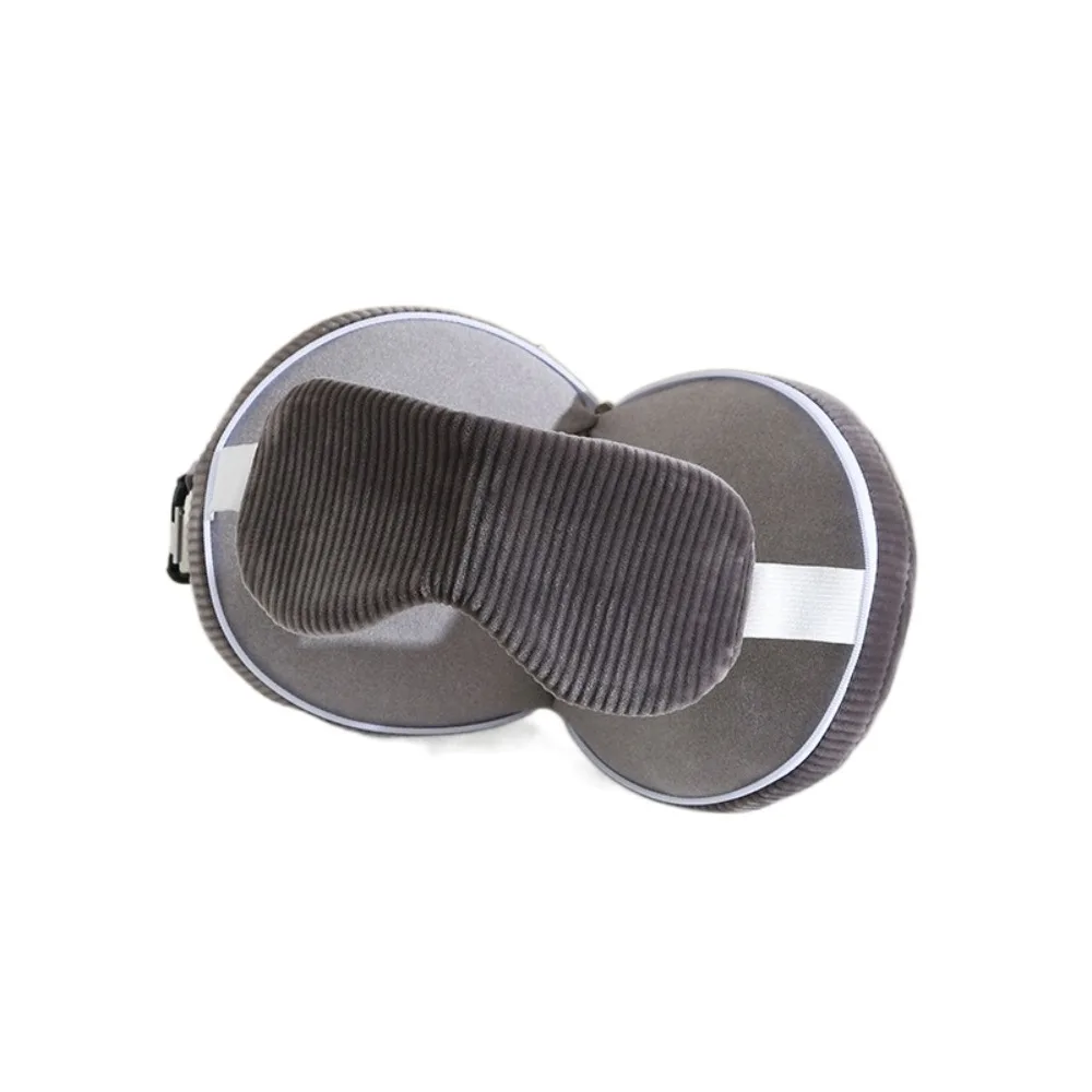 

Simple Foldable 2 in 1 Eye Mask Pillow with Storage Hook Soft Neck Headrest Neck Support Elastic Band U-shaped Pillow Airplane