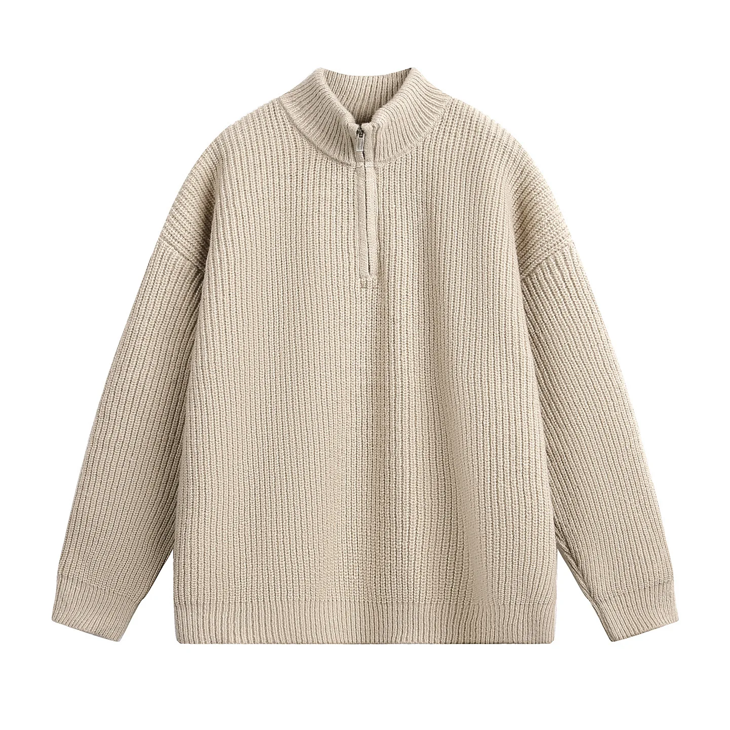 Maglione invernale da uomo vintage con zip a un quarto in pile di peluche finto Sherpa oversize comfort retrò stile americano coppia pullover unisex